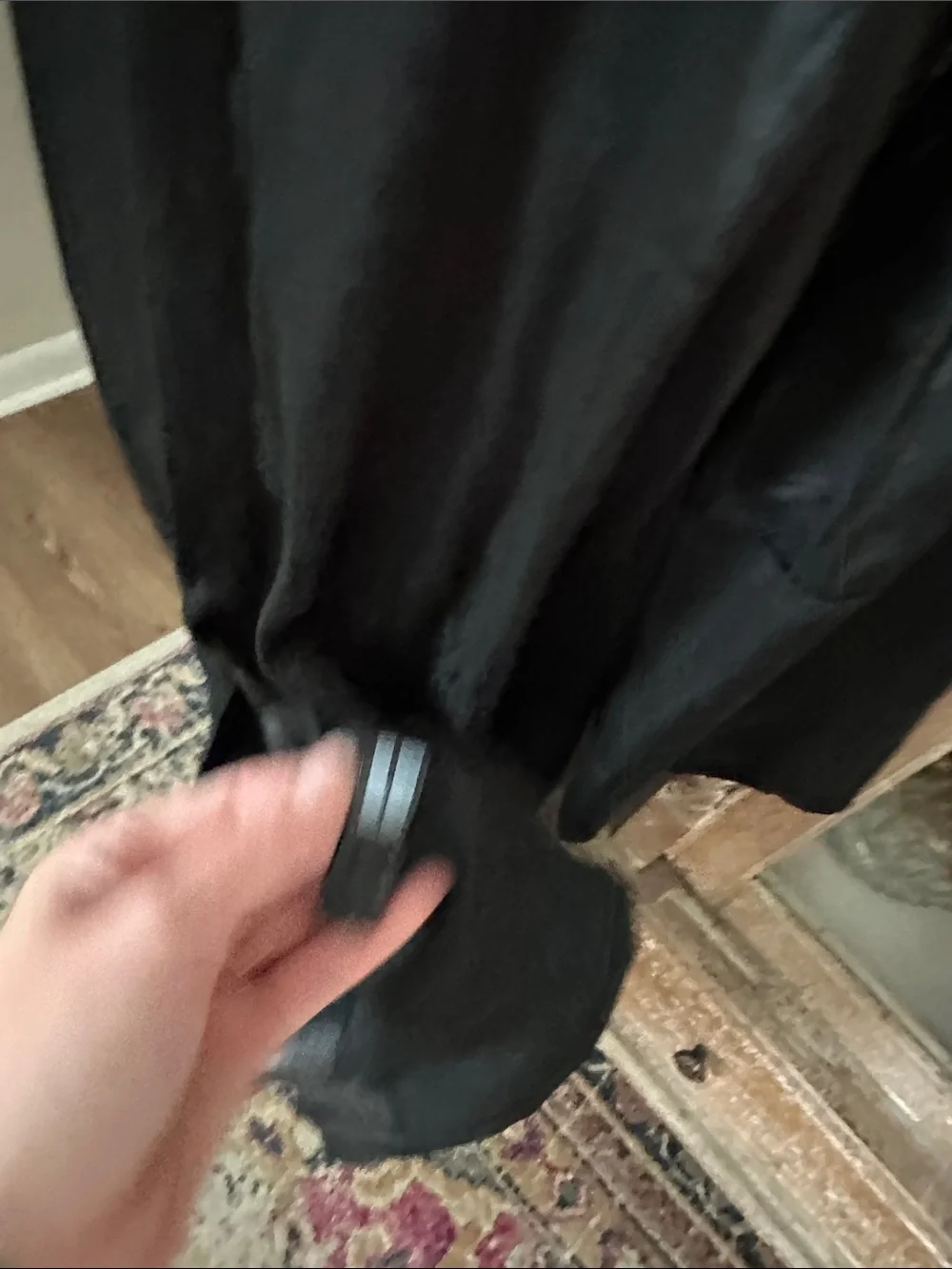 Liquid Black Duster Maxi Button Down Dress